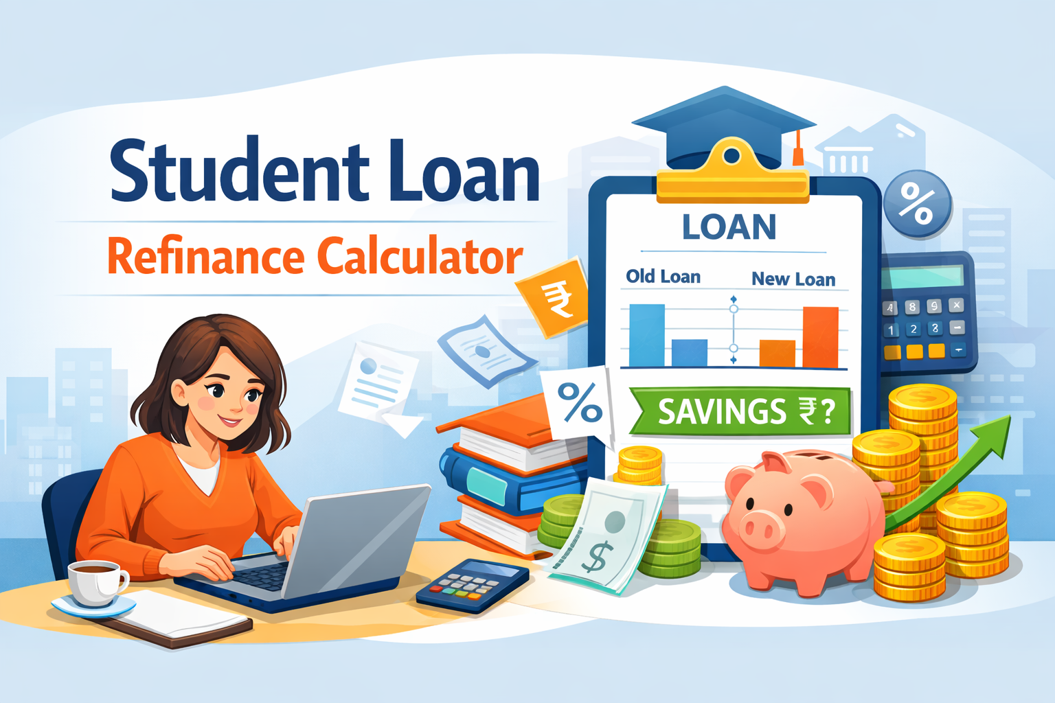 Student Loan Refinance Calculator Student Loan Refinance Calculator – Monthly Payment and Interest Savings Illustration